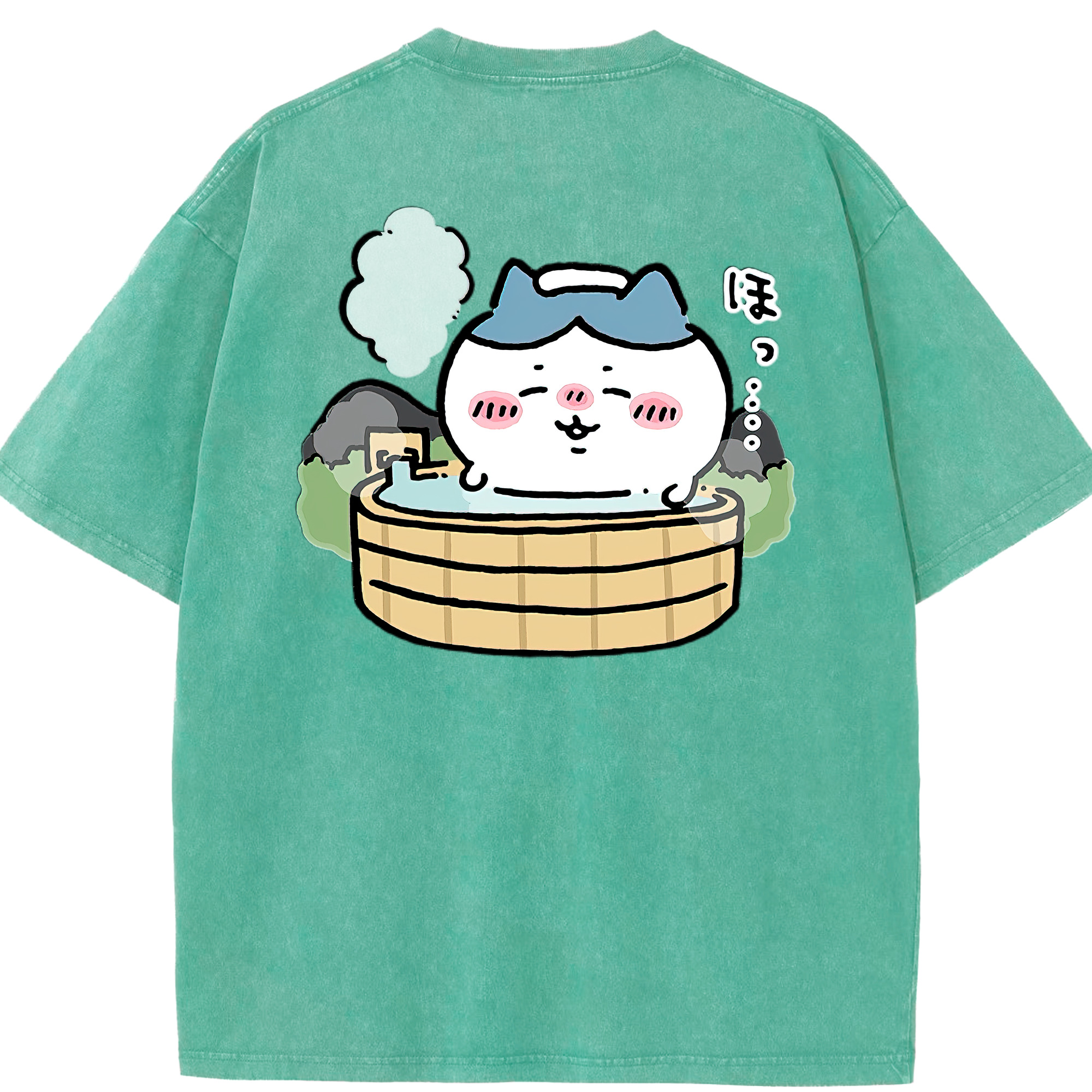 （画像用） ちいかわ ハチワレ Chii-kawa hachiware 綿100% ヴィンテージ風 半袖Tシャツ（背面プリント）